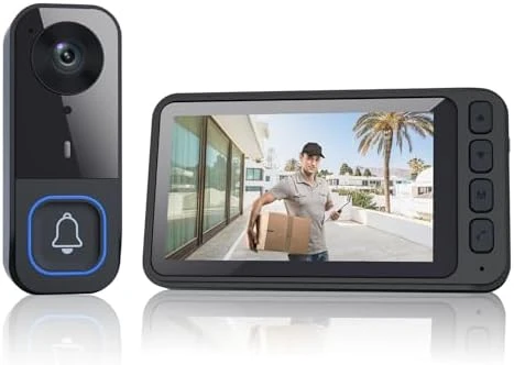 Doorbell Camera Wireless with Wired Screen — Video Doorbell, Winnes