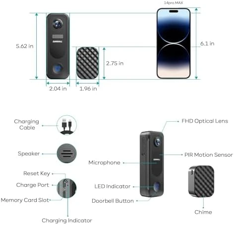 Doorbell Camera Wireless — Video Doorbell, ZUMIMALL