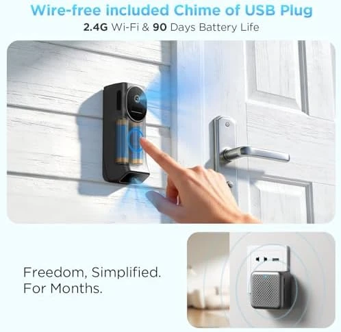 Dual Camera Video Doorbell with Chime — Video Doorbell, INNOSECU