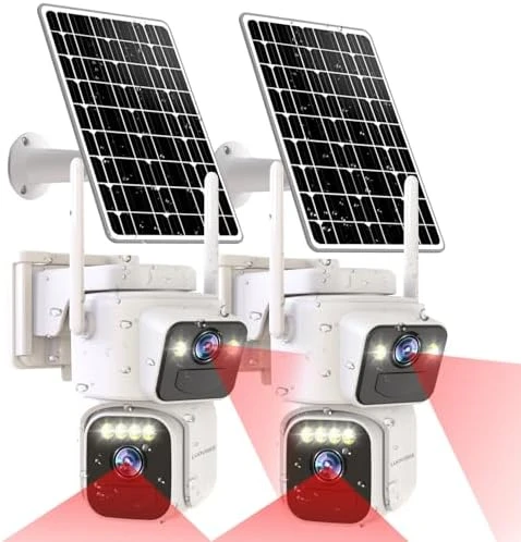 Dual Lens Solar Security Camera 2-Pack — Security Camera, Luovisee