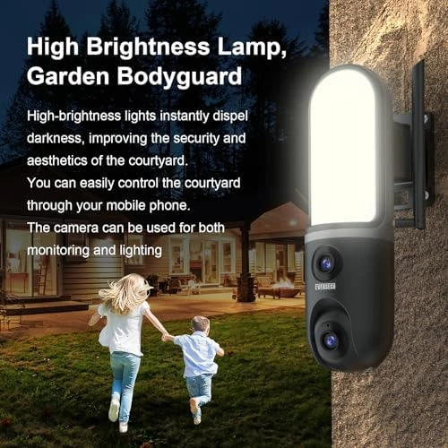 Dual Lens Waterproof Wall Light Camera — Security Camera, EVERSECU