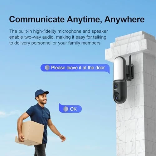 Dual Lens Waterproof Wall Light Camera — Security Camera, EVERSECU