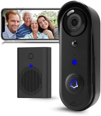 HD Video Doorbell Wireless, 2.4Ghz WiFi Doorbell Camera Indoor Chime, Two-Way Audio, IP66 Weather Resistance, IR Night... — Video Doorbell, Visit the SonoxJunan Store