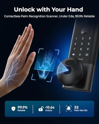 Palm Vein Smart Lock with 2K Security Camera & Video Doorbell — Smart Lock, Anybell
