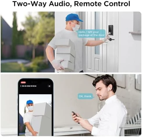 Security Video Smart Lock, 3-in-1 2K Camera, Doorbell & Fingerprint Keyless Entry Door Lock — Smart Lock, TCL