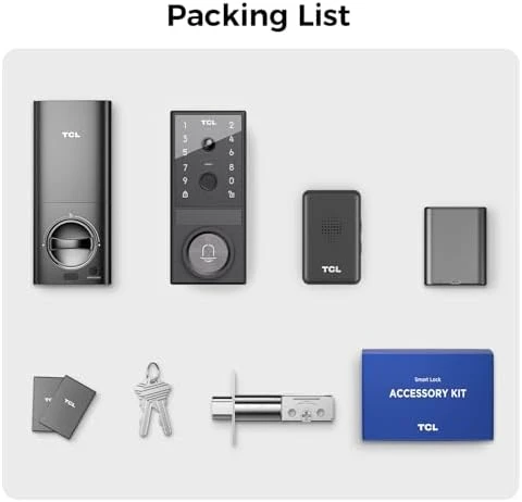 Security Video Smart Lock, 3-in-1 2K Camera, Doorbell & Fingerprint Keyless Entry Door Lock — Smart Lock, TCL