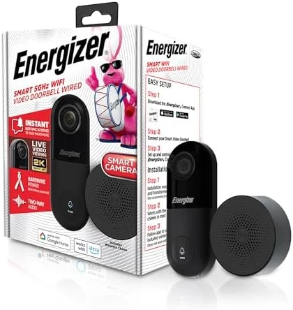 Smart 5GHz 2K Doorbell — Video Doorbell, Energizer