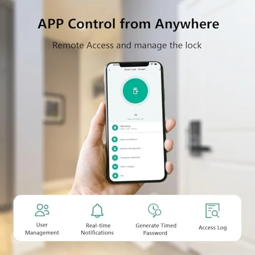 Smart Lock with Camera, 3D Face Recognition Palm Vein Fingerprint Keypad Access, Video Doorbell, WiFi Electronic Handle — Smart Lock, Jacchozhi