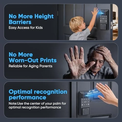 Smart Lock with Palm Vein, Facial Recognition & Fingerprint Keyless Entry — Smart Lock, MYPIN