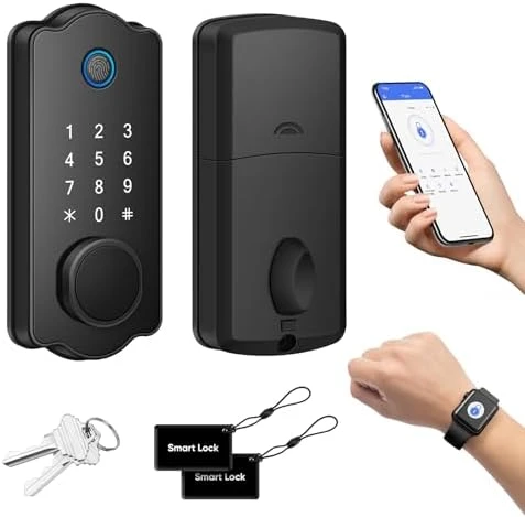 Smart Lock with Palm Vein, Facial Recognition & Fingerprint Keyless Entry — Smart Lock, MYPIN