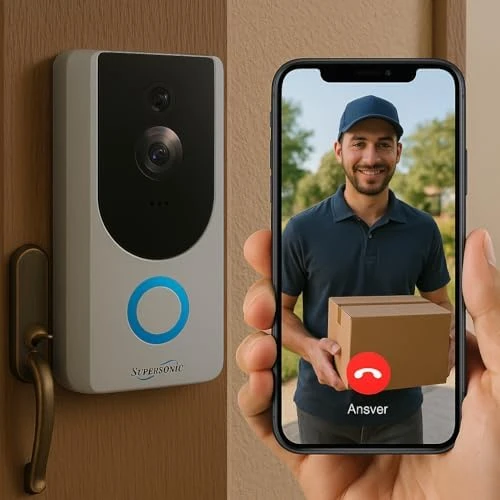 Smart WiFi Doorbell Camera — Video Doorbell, Supersonic