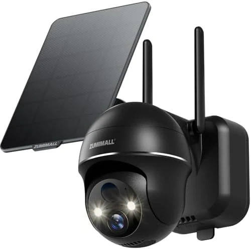 Solar Security Cameras Wireless Outdoor, 360° View, Solar Powered — Security Camera, ZUMIMALL