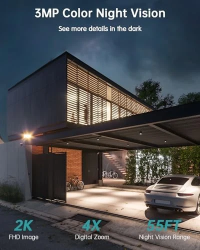 Solar Security Cameras Wireless Outdoor, 360° View, Solar Powered — Security Camera, ZUMIMALL