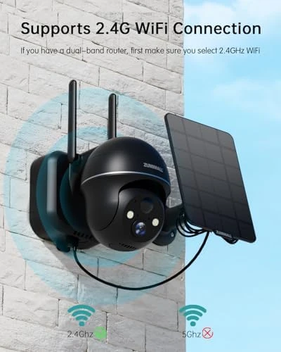 Solar Security Cameras Wireless Outdoor, 360° View, Solar Powered — Security Camera, ZUMIMALL