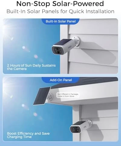 Solar Security Cameras Wireless Outdoor, 4MP, 64GB Local Storage, 2-Cam Kit — Security Camera, Obligz