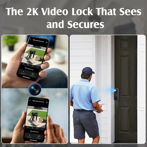 WiFi Door Lock with Camera- Video Doorbell, Deadbolt Smart Lock with RFID Fingerprint Keypad Code, Electronic Digital... — Smart Lock, Dhiedas