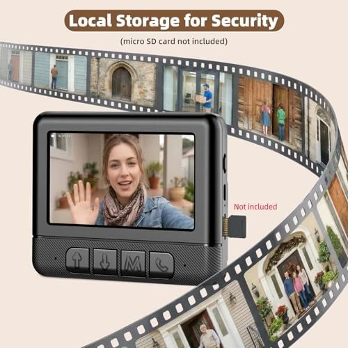 Wireless Doorbell Camera with Monitor — Video Doorbell, KEPEAK