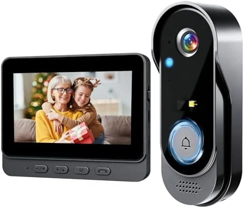 Wireless Doorbell Camera with Monitor — Video Doorbell, KEPEAK