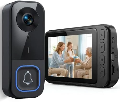 Wireless Doorbell Camera with Monitor — Video Doorbell, KEPEAK
