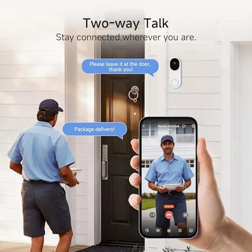 Wireless Doorbell Camera with Rechargeable Battery — Video Doorbell, Noorio