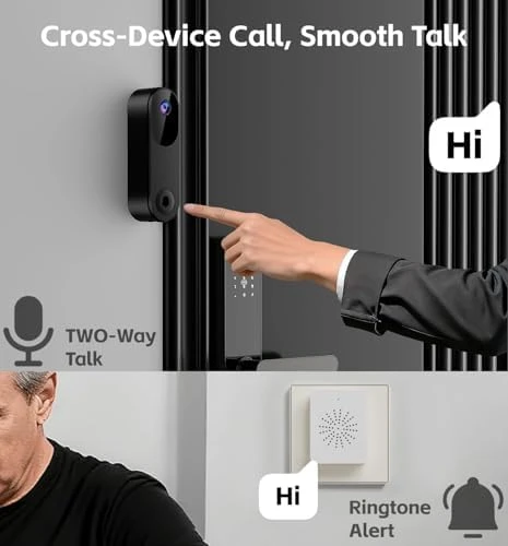 Wireless Smart Video Doorbell Camera with Chime — Video Doorbell, UNXAI