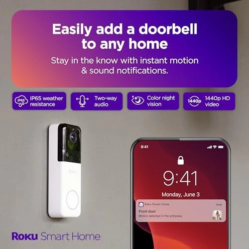 Wireless Video Doorbell & Chime — Video Doorbell, Roku