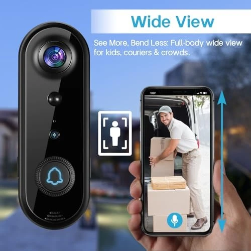 Wireless Video Doorbell Camera with Chime — Video Doorbell, Taishixing