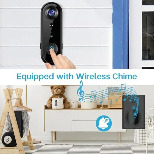 Wireless Video Doorbell Camera with Chime — Video Doorbell, Taishixing
