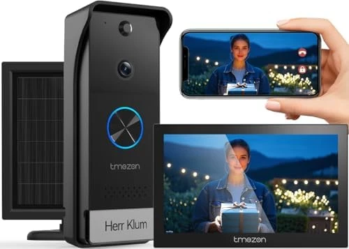 Wireless Video Doorbell with Camera and Monitor — Video Doorbell, TMEZON