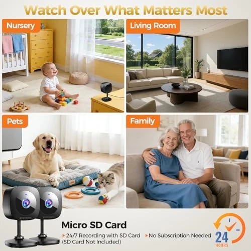 2K Indoor Cameras for Home Security — Security Camera, ZEEPORTE SECURITY