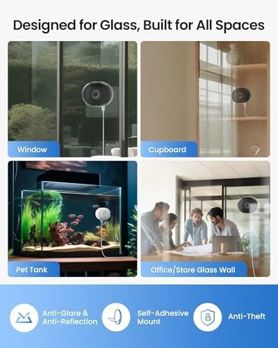 2K Window Security Camera with Full Color Night Vision — Security Camera, ZOSI