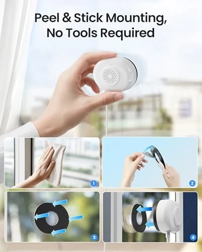 2K Window Security Camera with Full Color Night Vision — Security Camera, ZOSI