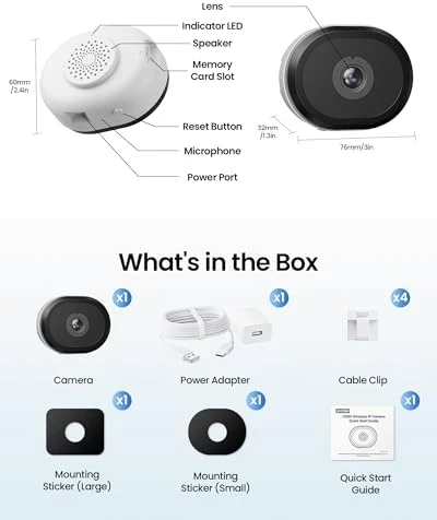 2K Window Security Camera with Full Color Night Vision — Security Camera, ZOSI