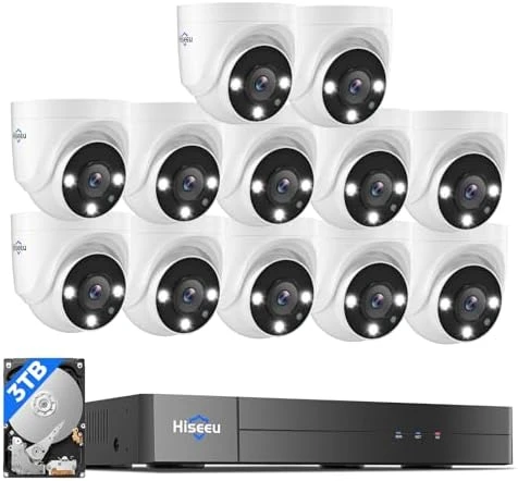 4K PTZ Wired Security Camera System with 8 Cameras and DVR — Security Camera, Hiseeu