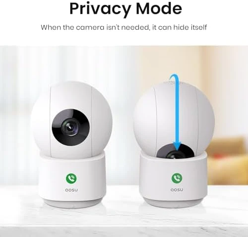 4MP Security Camera Indoor 2.5K Baby Monitor Pet Camera 360° for Home Security — Security Camera, AOSU