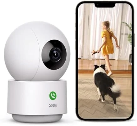 4MP Security Camera Indoor 2.5K Baby Monitor Pet Camera 360° for Home Security — Security Camera, AOSU