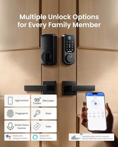 B200 Fingerprint Smart Lock with 2 Lever Handles — Smart Lock, DESLOC
