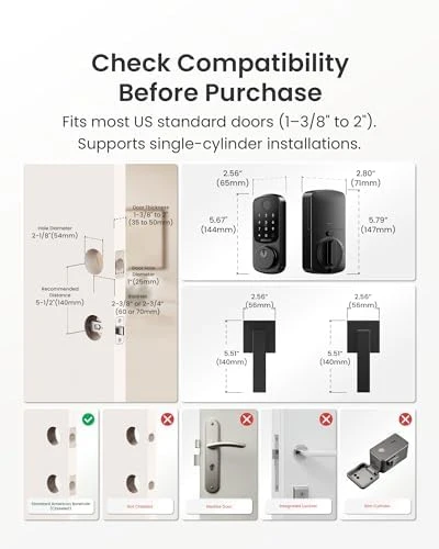 B200 Fingerprint Smart Lock with 2 Lever Handles — Smart Lock, DESLOC