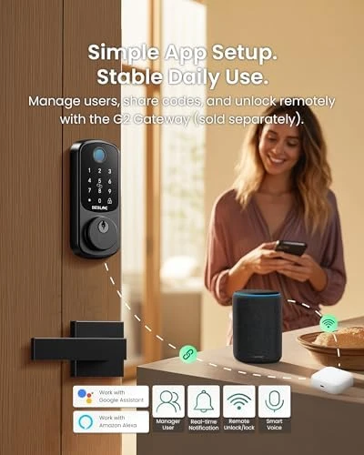B200 Fingerprint Smart Lock with 2 Lever Handles — Smart Lock, DESLOC
