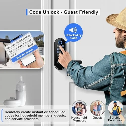 Bluetooth Fingerprint Smart Lock with Handle & Keypad — Smart Lock, samtechT