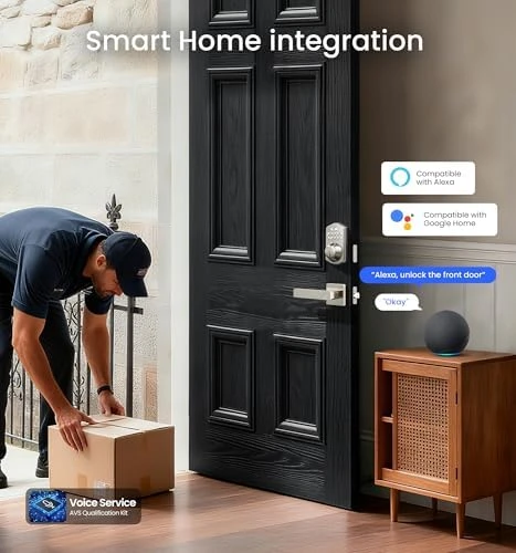Built-in Wi-Fi Fingerprint Smart Lock with Lever Handle Set — Smart Lock, Veise