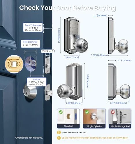Built-in Wi-Fi Smart Lock with Knob — Smart Lock, Veise