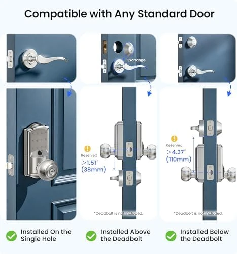 Built-in Wi-Fi Smart Lock with Knob — Smart Lock, Veise