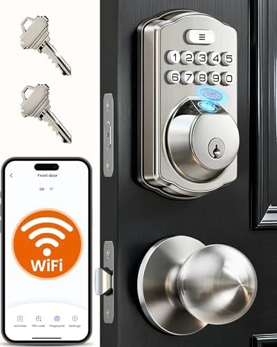 Built-in WiFi Fingerprint Smart Lock with 2 Knobs — Smart Lock, Veise