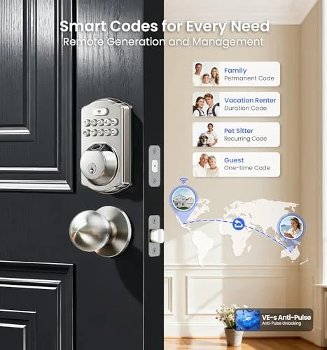Built-in WiFi Fingerprint Smart Lock with 2 Knobs — Smart Lock, Veise