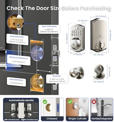 Built-in WiFi Fingerprint Smart Lock with 2 Knobs — Smart Lock, Veise