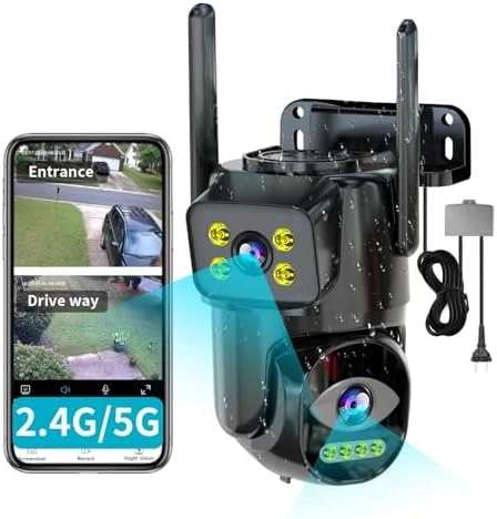 Dual Lens WiFi Security Camera Outdoor — Security Camera, LETSCEE