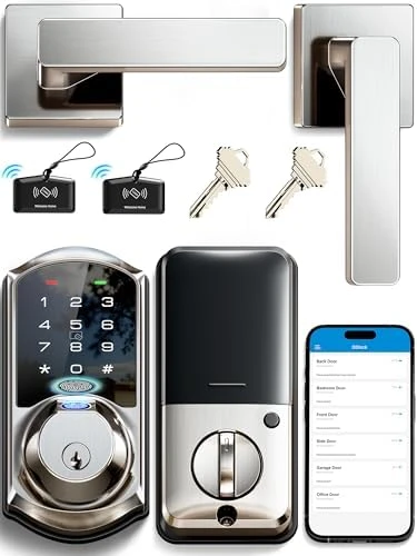 Fingerprint App Control Smart Lock with Heavy-Duty Zinc Alloy Handles — Smart Lock, Veise