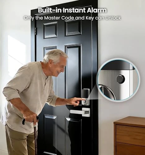 Fingerprint App Control Smart Lock with Heavy-Duty Zinc Alloy Handles — Smart Lock, Veise