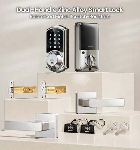 Fingerprint App Control Smart Lock with Heavy-Duty Zinc Alloy Handles — Smart Lock, Veise